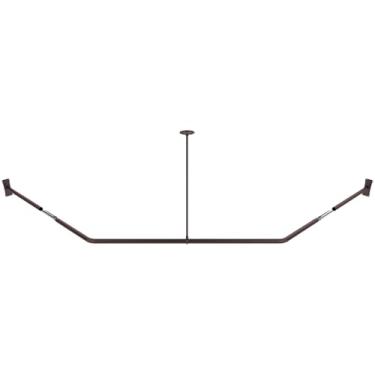 Imagem de Naiture varão de cortina de chuveiro neo-angular de alumínio com suporte de teto, 76 cm x 94 cm x 76 cm, acabamento bronze polido a óleo