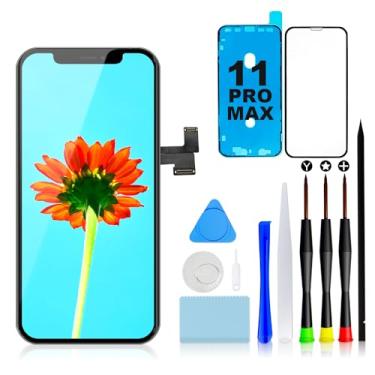 Imagem de guleek Substituição de tela para iPhone 11 Pro Max, tela sensível ao toque 3D de 6,5 polegadas, kit de ferramentas de reparo de montagem LCD para A2161 A2220 A2218 com adesivo de moldura à prova