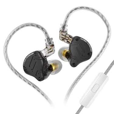 Imagem de FEDAI KZ ZS10 Pro X in Ear Monitor, Fone de ouvido atualizado 4BA 1DD KZ in Ear Monitor, fone de ouvido multi-driver IEM com liga frontal, cabo banhado a prata para audiófilos (preto, com microfone)