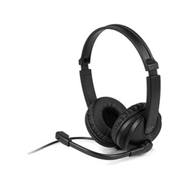 Imagem de Fone de ouvido estéreo de 3,5 mm com fio Aluratek com microfone redutor de ruído e controles em linha, para aprendizado de distância, Zoom, equipes de MS (SM), videoconferência, Skype, jogos, reprodução de música, Webinars (AWH352FB), preto