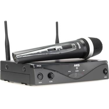 Imagem de AKG Pro Audio WMS420 Conjunto Vocal Banda Um Sistema de Microfone Sem Fio com Receptor Estacionário SR420 e Transmissor Portátil HT420