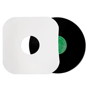 Imagem de sdroceRyaM Capas internas de papel para disco de vinil - 100 g de papel kraft branco antiestático, capas de proteção premium sem ácido para disco LP de 30 cm - pacote com 20