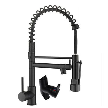 Imagem de Torneira Gourmet Monocomando Cozinha Dois Jatos Misturador Agua Quente Aerador Bancada Cuba Pia Mesa Luxo Area Externa