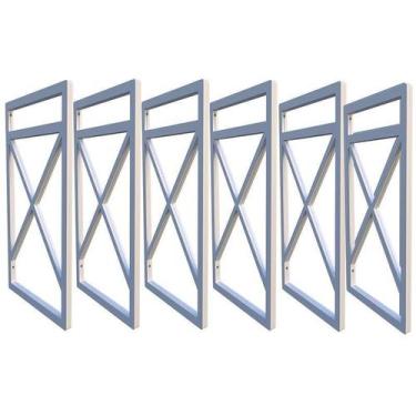 Imagem de Seis Suporte Para Prateleira Estilo Industrial 06 Un. Branco - Ômega S