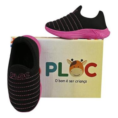 Imagem de Tênis Infantil Colors Menina - PLOC, Preto, 24 BR
