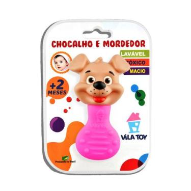 Imagem de Mordedor e Chocalho Vila Toy Cachorro - Rosa