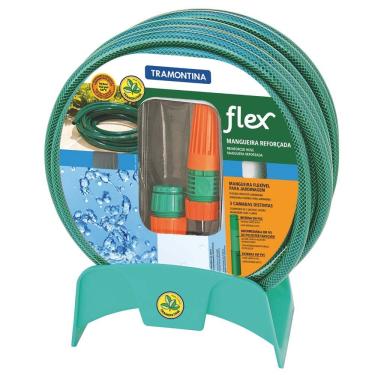 Imagem de Mangueira Tramontina Flex 20M Pvc Com Suporte Verde