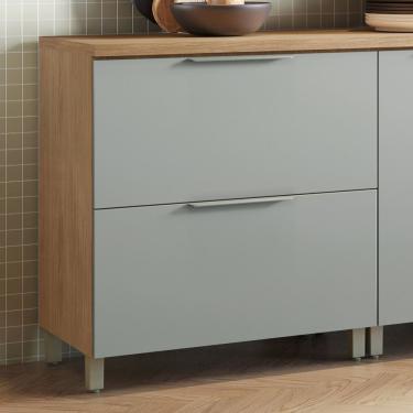 Imagem de Balcão 1 Porta 1 Gaveta Marquesa 80Cm 100% Mdf Nature/Verde