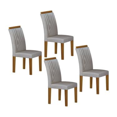 Imagem de Jogo 4 Cadeiras Miami Yescasa Freijó/Prata