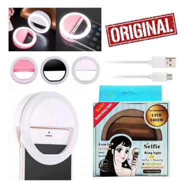 Imagem de Luz De Selfie Ring Light Flash Anel Led Celular Smartphone Recarregável Selfie Vídeo