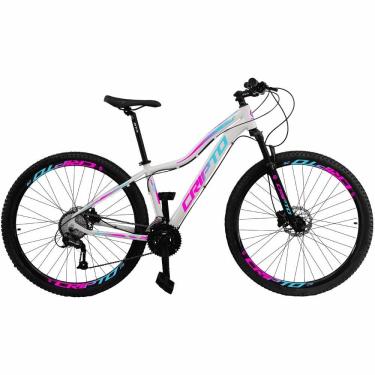 Imagem de Bicicleta Aro 29 24 Marchas Freio Disco C-suspensão - Branco-azul E Rosa - 15" Branco-azul E Rosa