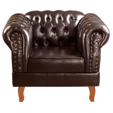 Imagem de Poltrona Decorativo Dom Pedro Chesterfield Retrô Café