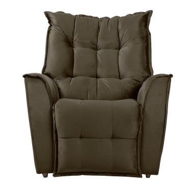 Imagem de Poltrona Do Papai Reclinável King Veludo Shop Das Cabeceiras Marrom Castor