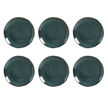 Imagem de Conjunto De Pratos Rasos Porto Brasil Orgânico Oceano Azul