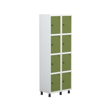 Imagem de Armário Locker Roupeiro 8 Portas Aço Grp 502-8 Branco Verde Miró