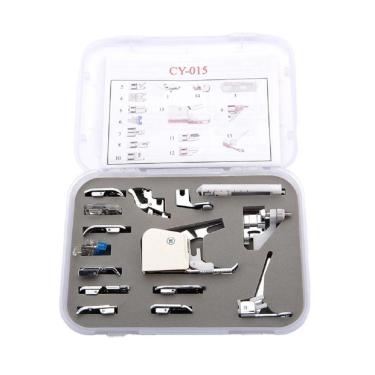 Imagem de Kit Calcador 15 Peças Para Máquina De Costura Doméstica - 66001