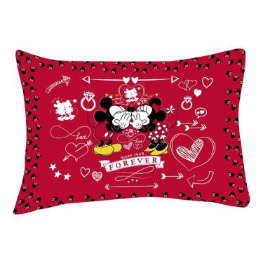 Imagem de Fronha Portallar Malha Disney Estampa Localizada Jadore Red 48cmx68cm Vermelho