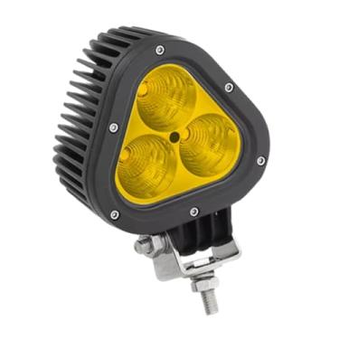 Imagem de Riloer Lente amarela de holofote triangular, 9 V-30 V para caminhonete trator off-road 4 x 4 SUV RV, 3 LEDs âmbar super brilhante