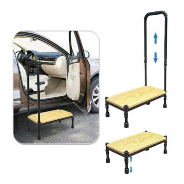 Imagem de Zelen Banco De Carro Com Alça Para Idosos, Cabeceira Médica Degraus Cama, Camas Altas Adultos, Apoios Pés Reforçados Suv, Plataforma Segurança Deficientes