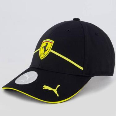Imagem de Boné Puma Scuderia Ferrari Race BB Preto e Amarelo, Único