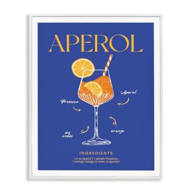 Imagem de Stupell Industries Aperol Cocktail Recipe White Framed Giclee Art Design por Lettered and Fored, 28 x 35 cm
