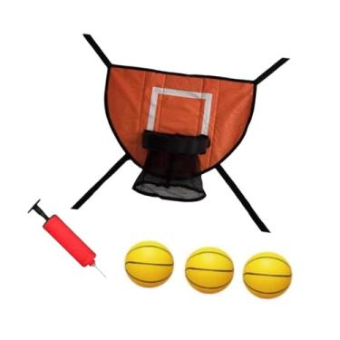 Imagem de UGPLM Acessório para cesta de basquete de trampolim com 3 mini bolas e 1 bomba, gol de basquete macio de fácil instalação para treinamento de adultos, Basquete Amarelo