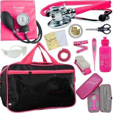 Imagem de Kit Bolsa Aparelho de Pressão Esfigmomanômetro Esteto Incoterm - Love 