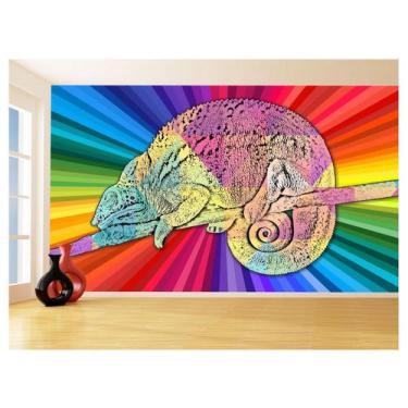 Imagem de Papel De Parede 3D Animais Pop Art Camaleão Pet 3,5M Pxa11 - Você Deco