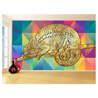 Imagem de Papel De Parede 3D Animais Pop Art Camaleão Pet 3,5M Pxa14 - Você Deco