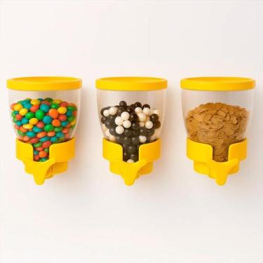 Imagem de Organizador de Alimentos Dispenser de Parede 1,4L Porta Grãos Cozinha 