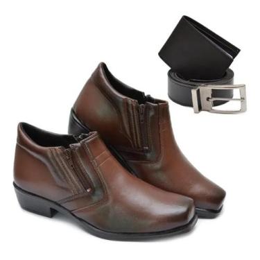 Imagem de Kit Bota Social Cano Curto Masculina Com Carteira E Cinto - Lavive Sto