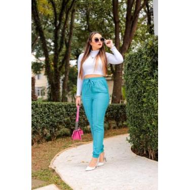 Imagem de Calça feminina jogger tecido viscolinho - MODA FILO, Preto, P