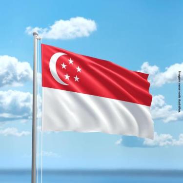 Imagem de Bandeira de Singapura 80cmx140cm Tecido Oxford 100% Poliéster - Presen