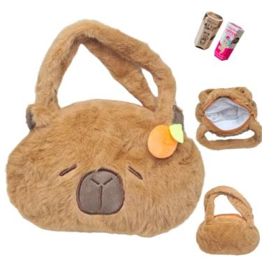 Imagem de Bolsa Infantil de Pelúcia Capivara | Bolsa Fofa e Divertida para Passeios e Presentes com 2 Bonecas Surpresa Colecionáveis