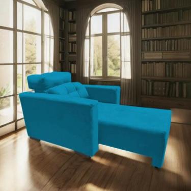 Imagem de Poltrona do Papai Retratil e Reclinavel Veneza - Bl DECOR, turquesa