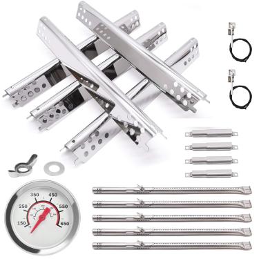 Imagem de Criditpid Peças de reposição de grelha para queimador Charbroil Performance 5 463347519 463275517, queimador de grelha, escudo de placa de barraca térmica, tubo de transporte, kit de ignição e medidor