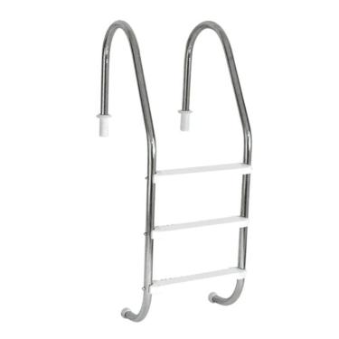Imagem de Escada para Piscina Tradicional 2" em Aço Inox 3 Degraus Anatômicos em ABS - Sodramar