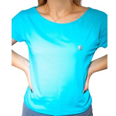Imagem de Blusa Fitness Feminina Uv50+ Dryfit Poliamida Academia  Gola Canoa Com