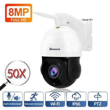 Imagem de Câmera De Vigilância IP 4K 8MP PTZ Wifi Detecção Humana Externa Zoom 5