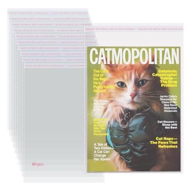 Imagem de TORISING Protetores de revistas de plástico transparente, 80 peças de sacos de celofane de 16,3 x 21,66 cm, 9 espessos de seda, resseláveis, para documentos, fotos (16 x 22 cm)
