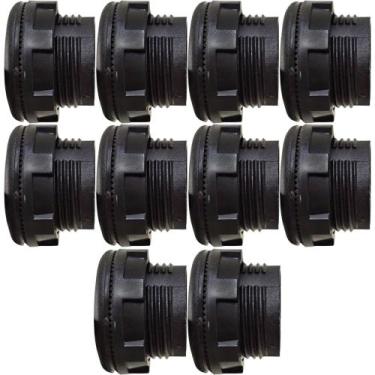 Imagem de 10 tapa furo plástico 22mm com rosca e anel de vedacao - Sibratec