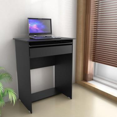 Imagem de Escrivaninha Pequena Com Gaveta E Suporte De Teclado Bella 63cm X 79cm Preto