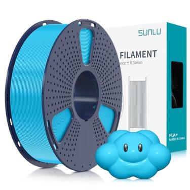 Imagem de SUNLU PLA Plus Filamento 1,75mm 1KG, Carretel Perfeitamente Enrolado, PLA+ 1000g, Precisão Dimensional +/- 0.02 mm, Compatível com a Maioria das Impressoras 3D FDM, 1kg (2.2lbs), Azul Céu