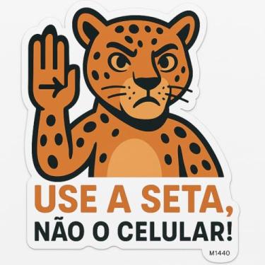Imagem de Adesivo Recorte 'Use a seta, não o celular!' (Onça)