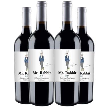 Imagem de Vinho Tinto Mr. Rabbit Cabernet Sauvignon 750ml Kit 4 Garrafas