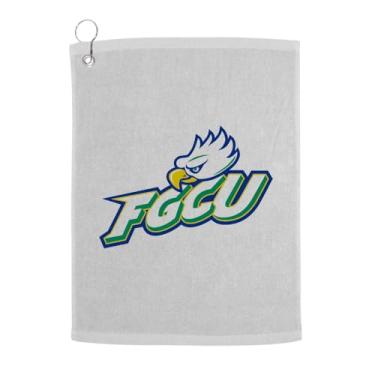 Imagem de Sport Your Gear Toalha de golfe oficialmente licenciada com logotipo Florida Gulf Coast Eagles Prime com ilhós branco