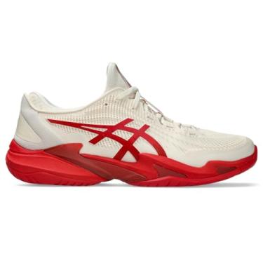 Imagem de ASICS Tênis masculino Court FlyteFoam 3 Novak, Creme/vermelho clássico, 46