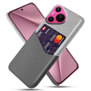 Imagem de Capa para Huawei Pura 70 PRO Plus,Anti-deslizamento,Proteção contra quedas de 360°,Resistência à impressão digital,Tela e caso de couro PU com 1 slot de cartão atrás-Gray