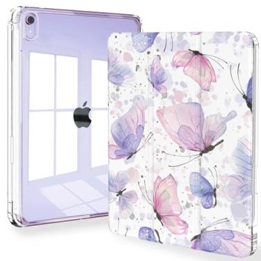 Imagem de Feams Capa para iPad mini 7 A17 Pro 2024/iPad Mini 6 2021, capa fina e leve com três dobras para iPad mini 7 A17 Pro 2024 de 8,3 polegadas, capa traseira transparente com suporte para lápis e