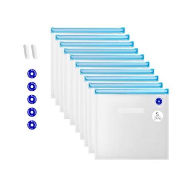 Imagem de Sacos Sous Vide reutilizáveis com 24 peças, sacos de vedação a vácuo reutilizáveis compatíveis com alimentos para Anova, panelas Joule, kit de sous vide livre de BPA